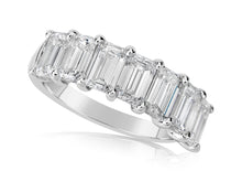Load image into Gallery viewer, 14K White Gold Diamond 2.92ct Emerald Cut Band 1/2 Way Around
