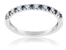 Load image into Gallery viewer, 14K White Gold Sapphire &amp; Diamond Band
