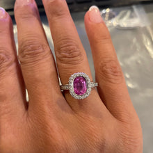 Load image into Gallery viewer, 18K White Gold Pink Sapphire &amp; Diamond Ring
