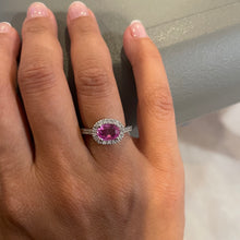 Load image into Gallery viewer, 18K White Gold Pink Sapphire &amp; Diamond Ring
