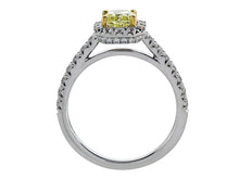 Load image into Gallery viewer, 18K White Gold Fancy Yellow Diamond Ring
