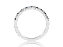 Load image into Gallery viewer, 14K White Gold Sapphire &amp; Diamond French Pave Band -1/2 way
