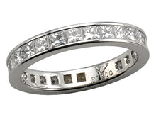 Load image into Gallery viewer, 14K White Gold Diamond Princess Eternity Band

