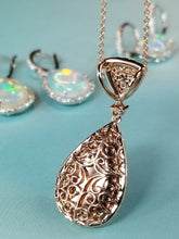 Load image into Gallery viewer, 14K Rose Gold Pear Shape Opal &amp; Diamond Pendant
