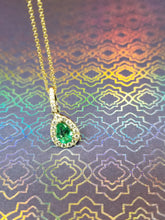 Load image into Gallery viewer, 14K Gold Emerald &amp; Diamond Necklace
