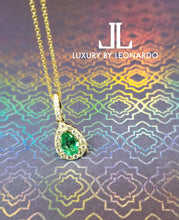 Load image into Gallery viewer, 14K Gold Emerald &amp; Diamond Necklace
