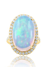 Load image into Gallery viewer, 14K Gold Opal &amp; Diamond Ring
