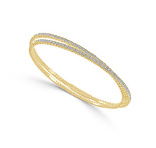 Load image into Gallery viewer, 14k Gold 3.40ct Diamond Flexible Crossover Bangle
