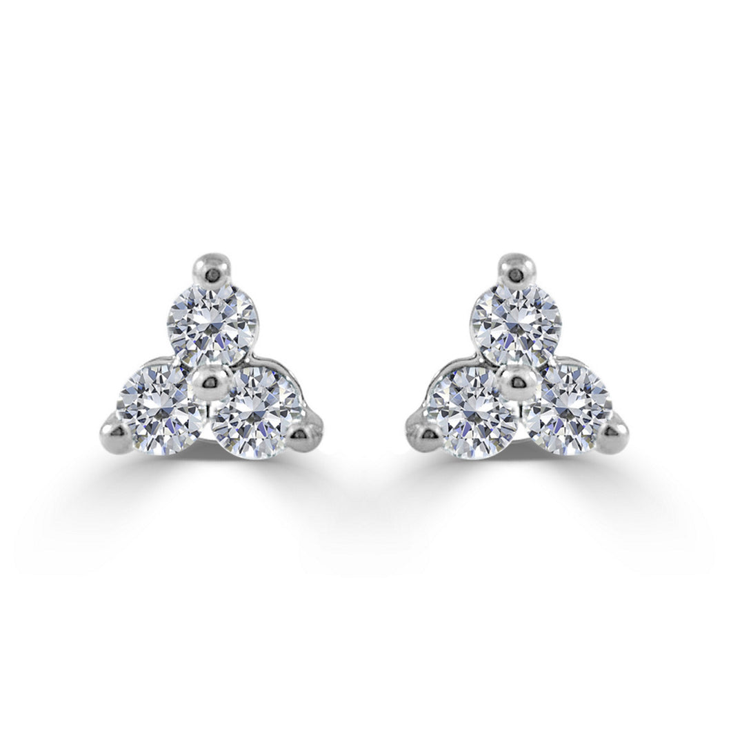 14K White Gold 1ct Diamond Stud Earrings