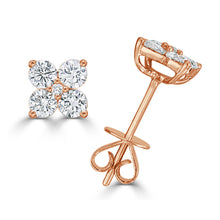 Load image into Gallery viewer, 14K Gold 0.85ct Diamond Stud Earring
