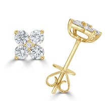 Load image into Gallery viewer, 14K Gold 0.85ct Diamond Stud Earring
