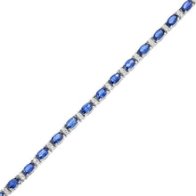 Load image into Gallery viewer, 14K White Gold Sapphire &amp; Diamond Bracelet
