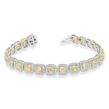 Load image into Gallery viewer, 18K White Gold Yellow &amp; White Diamond Bracelet
