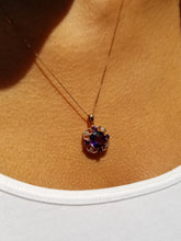 Load image into Gallery viewer, 14K Rose Gold Amethyst &amp; Diamond Pendant 18&quot; Chain
