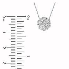 Load image into Gallery viewer, 14K White Gold Diamond Flower Pendant on 18&quot; Chain
