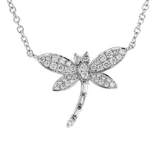 Load image into Gallery viewer, 18K Gold &amp; Diamond Dragonfly Pendant 16-18&quot;

