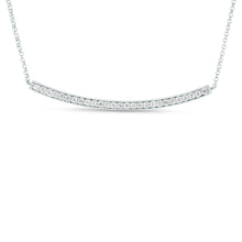 Load image into Gallery viewer, 14K White Gold Diamond Bar Necklace 18&quot; Chain
