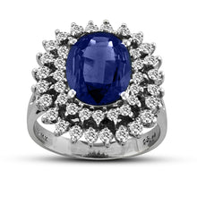 Load image into Gallery viewer, 14K White Gold Sapphire &amp; Diamond Ring
