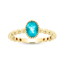 Load image into Gallery viewer, 14K Gold Oval Birth Stone Bead Ring
