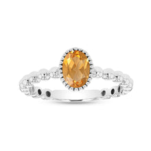 Load image into Gallery viewer, 14K Gold Oval Birth Stone Bead Ring
