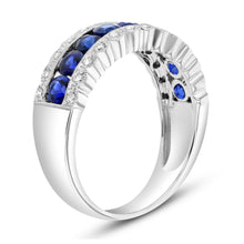 Load image into Gallery viewer, 14K White Gold Sapphire &amp; Diamond Band
