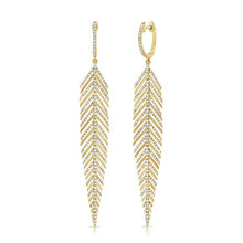 Load image into Gallery viewer, 14K Yellow Gold Diamond Statement Drop  Earrings
