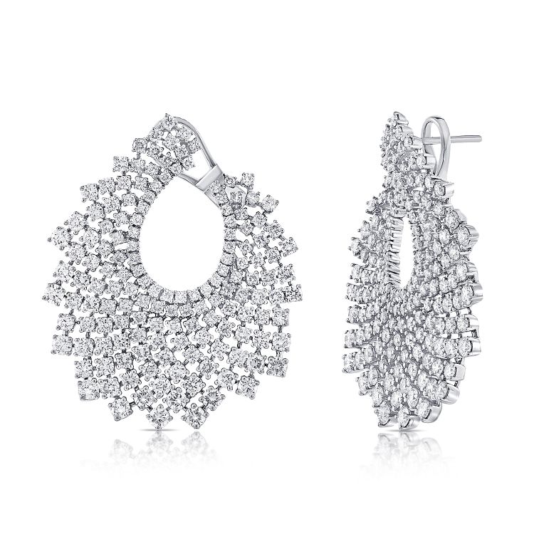 14K Gold Diamond Extravagant Earrings