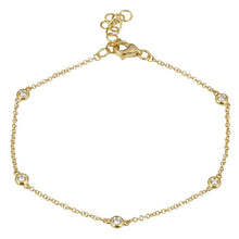 Load image into Gallery viewer, 14K Gold Diamond Bezel Set Station Bracelet
