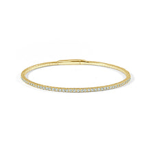 Load image into Gallery viewer, 14k Gold 1ct Diamond Flexible Stackable Bangle
