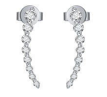 Load image into Gallery viewer, 14K Gold Diamond Ear Climber Earrings

