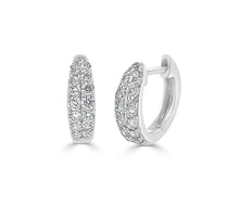 Load image into Gallery viewer, 14K Gold Diamond Double Row  Huggie Earrings
