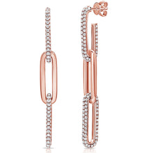 Load image into Gallery viewer, 14K Gold Large Diamond Link Earrings
