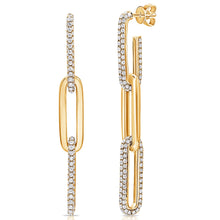 Load image into Gallery viewer, 14K Gold Large Diamond Link Earrings
