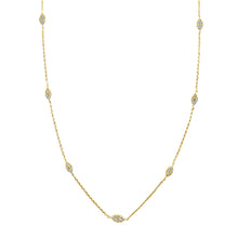 Load image into Gallery viewer, 14K Gold Diamond 0.32cts Station Necklace 16-18&quot; Inches
