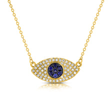 Load image into Gallery viewer, 14K Gold Diamond Evil Eye Necklace
