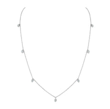 Load image into Gallery viewer, 14K Gold 0.60ct Diamond Station Necklace 16-18 Inches
