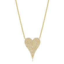 Load image into Gallery viewer, 14K Gold Diamond Pave Heart Necklace
