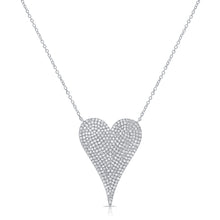 Load image into Gallery viewer, 14K Gold Diamond Pave Large Heart Necklace
