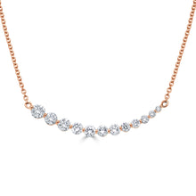 Load image into Gallery viewer, 14K Gold Diamond Curve Bar Necklace
