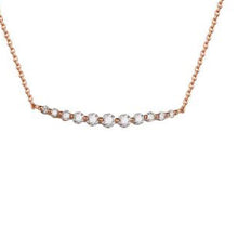 Load image into Gallery viewer, 14K Gold Curved Diamond Bar Necklace
