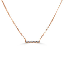 Load image into Gallery viewer, 14K Gold Small Diamond Bar Necklace
