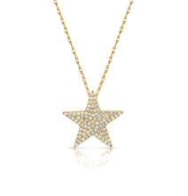 Load image into Gallery viewer, 14K Gold Pave Diamond Star Pendant
