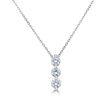 Load image into Gallery viewer, 14K Gold Diamond 3-Stone Bar Necklace
