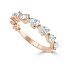 Load image into Gallery viewer, 14K Gold Pear Shape Diamond Half-Way Around Stackable Band
