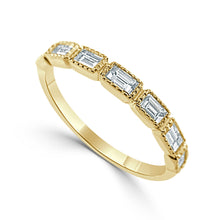 Load image into Gallery viewer, 14K Gold &amp; Diamond Baguette Band

