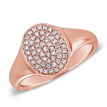 Load image into Gallery viewer, 14K Gold Pave Diamond Signet Ring
