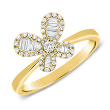Load image into Gallery viewer, 14K Gold Diamond Baguette Butterfly Ring
