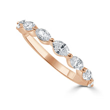 Load image into Gallery viewer, 14K Gold Marquise Diamond Half-Way Around Stackable Band
