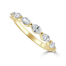 Load image into Gallery viewer, 14K Gold Marquise Diamond Half-Way Around Stackable Band
