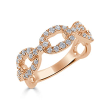 Load image into Gallery viewer, 14K Gold Diamond Link Ring
